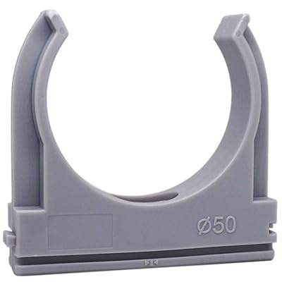 SKIR'CO Juego de 30 abrazaderas de plástico gris de 50 mm, abrazaderas tipo U