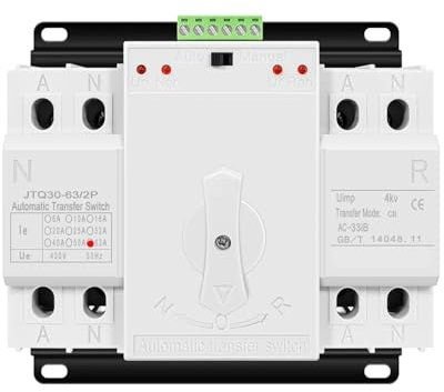 FBFTGMRMTA Interruptor de Transferencia automático de Doble Potencia, Interruptor de conmutación, disyuntor CA 230 V, 2 Polos, 63 A, 125 A