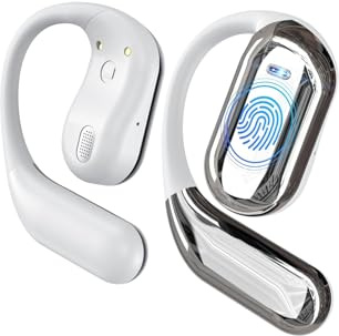 MOCA Ultra Open Ear Earbuds - Bone Conduction Headphones Wireless Bluetooth, Waterproof Deep Bass Earphones for Fitness and Running, Secure Fit for Small Ears, Sweat-Resistant for Workouts White