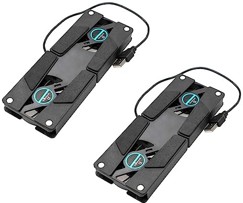 Homoyoyo 2 Pezzi Radiatore a doppio ventilatore raffreddamento portatile dissipatore pc ventole pc portatile laptop cooler pad di raffreddamento del computer più fresco per laptop AbS Black