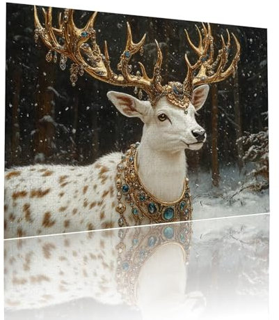 Deer Jigsaw Puzzles for Adults Difficult 5000 pieces Animal Adult Kids Toddler Puzzle Age 4-6 Mini 5-8 Year Olds Jigsaws Learning Educational Challenge Toys, Home Decoration and Gifts 105x156cm t-479