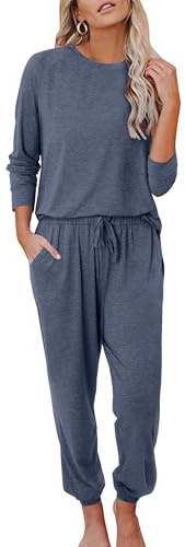 Magritta Womens Long Sleeve Lounge Wear Sets Fall Tracksuit Casual Pyjamas | Co Ord Sets for Women, Crew Neck Sweatshirts and Jogging Bottoms with Pockets, Two Piece Outfits