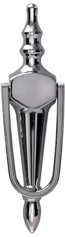 Kooples Hardware Slim Nu Victorian Urn Large Door Knocker Without Spyhole Face Fix – Traditional Brass Front Door Knocker in Slimline Urn Style – Fixings Included (Premium Satin)