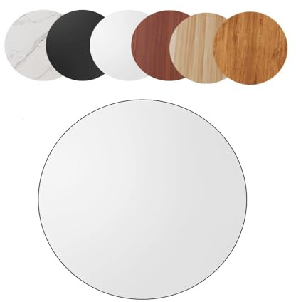 Table ronde en bois massif pour salle à manger et table basse 50,8 cm en noyer clair Surface lisse idéale pour l'extérieur le jardin et la maison