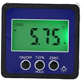 Sunydog Inclinometro Digitale Goniometro Angolare, Scatola di Livello Elettronica con Base Magnetica, Strumenti di Misurazione per la Lavorazione del Legno, Taglio Preciso, Riparazione (Blu)