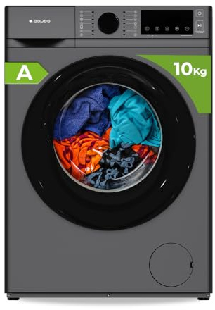 Aspes Lavadora 10 kg Carga Frontal, Inox, AL10401AIDVX. 1400 rpm, Motor Inverter, 14 Programas, Eco-logic System, Tambor Diamante, Clase de Eficiencia Energética A