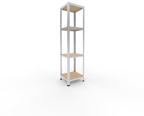 shelfplaza Home 180x45x40cm Schwerlastregal verzinkt mit 4 Böden x 175kg | Kellerregal · Lagerregal · Metallregal · Regale für Kellerraum · Steckregal · Abstellraum Regal
