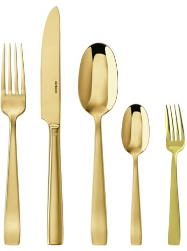 Rosenthal Sambonet - Flat PVD - Besteckset, Beteck, Essbesteck - Farbe: Gold - 30-teilig - Spülmaschinenfest