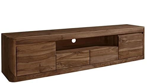 MASSIVMOEBEL24.DE | Toronto TV-Board 200x45x50 Sheesham/Palisander, Farbe:Dunkelbraun gebeizt, Größe:200x45x50 cm (BxTxH)