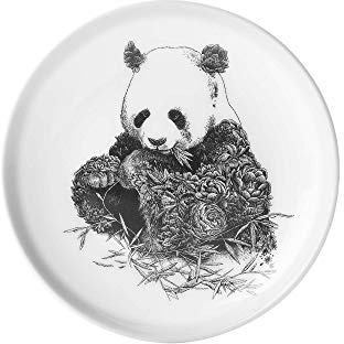 Maxwell & Williams Marini Ferlazzo Side Plate in Gift Box, Decorative Giant Panda Print, Fine Bone China, Black / White, 2 cm