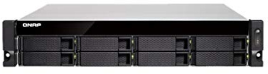 QNAP TVS-872XU-RP Ethernet Bastidor (2U) Negro NAS - Unidad Raid (Unidad de Disco Duro, SSD, Serial ATA III, 2.5,3.5, 3,6 GHz, Intel Core i3, i3-8100)