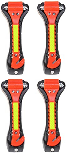 Kriture Marteau de Sécurité Voiture Lot de 4, Brise-Vitre et Coupe-Ceinture, Outil d'urgence 2-en-1 pour Voiture, Kit de Secours