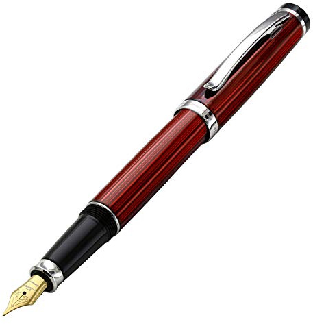 Xezo Incognito stylo plume, plume fine. Laque rouge bourgogne avec placage de platine pur. Fabriqué à la main et gravé guilloché. Édition limitée, numéroté