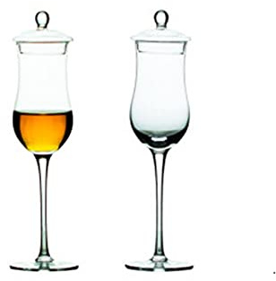 HNGM Tumbler Sommeliers Single Malt Whisky Tasting Glass Scotch Golan Whisky Nasal Fütterung Glas Brandy Whisky Tulip Becher mit Deckel (Capacity : 170ml, Color : 2 Pcs Glass with Lid)