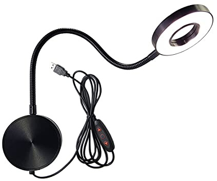 ACMHNC LED Schwanenhals Leselampe Dimmbar, 5W Wandmontage Bettleuchte Aluminium USB Wandlampe Innen Mit Schalter Und Kabel 1,9M, Nachttischlampen, Bett Leselicht Für Schlafzimmer Kinderzimmer,Schwarz