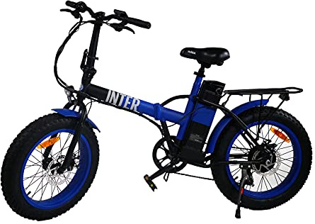 Inter Unisex – vuxen X8 citybike, svart, blå, M