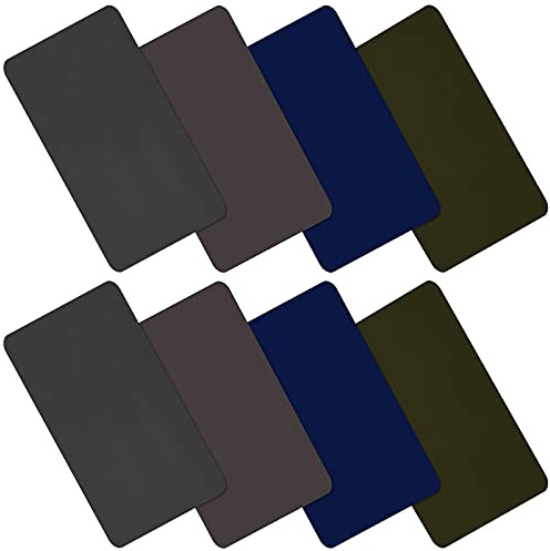 8 Stücke Nylon Selbstklebend Reparatur Patch Wasserdicht Leicht (Dunkelgrau, Braun, Armeegrün, Dunkelblau)