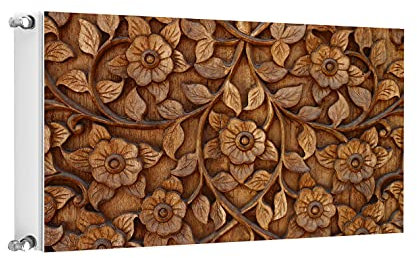 TMK ArtDeko Heizkörperverkleidung Magnetisch Wohnliches Ambiente Einfache Befestigung Magnet Heizkörperabdeckung, 100x60cm, Holz