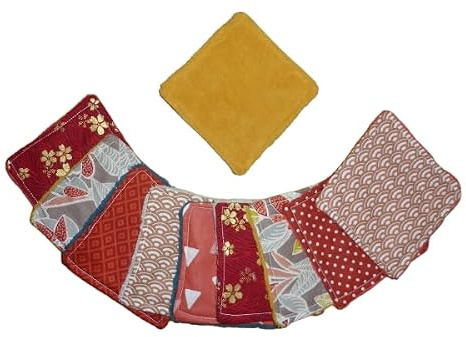 Lot de 10 lingettes démaquillantes lavable bambou - Handmade - zéro déchet (B)