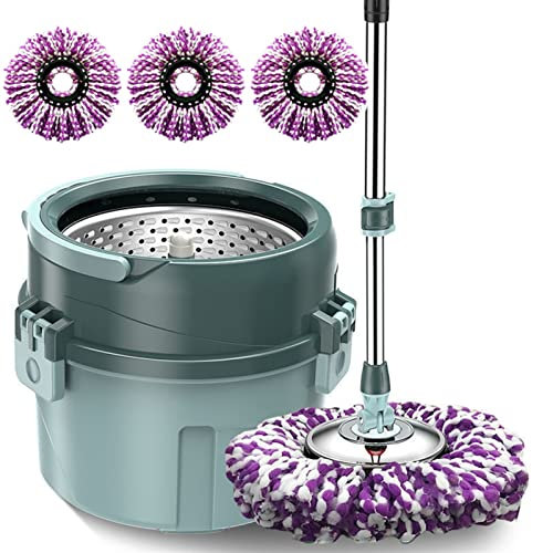 TOMYEUS Microfibra MOP Redonda de una Sola Unidad Rotación de rotación Sistema de Limpieza de Piso de Limpieza automática Limpieza de fregón y Conjunto de Cubos Herramienta de Limpieza de hogar