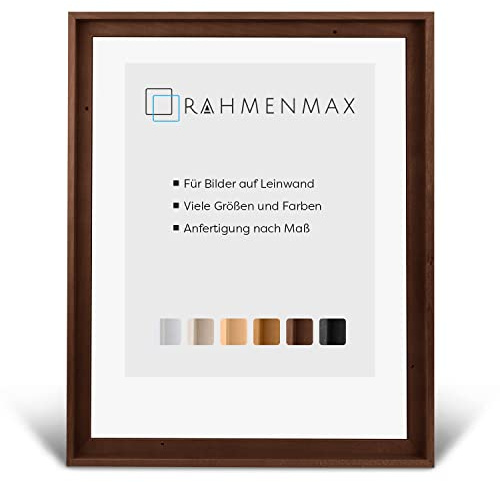 RahmenMax® Luzern Schattenfugenrahmen 80x100 cm aus lackiertem Massiv Holz/Rahmen für Leinwand/Bilderrahmen für Keilrahmen/Leinwandrahmen in Mokka - Maßanfertigung möglich