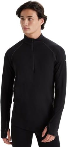 Icebreaker Herren 200 Zone L/S Half Zip Merinounterwäsche Schwarz L