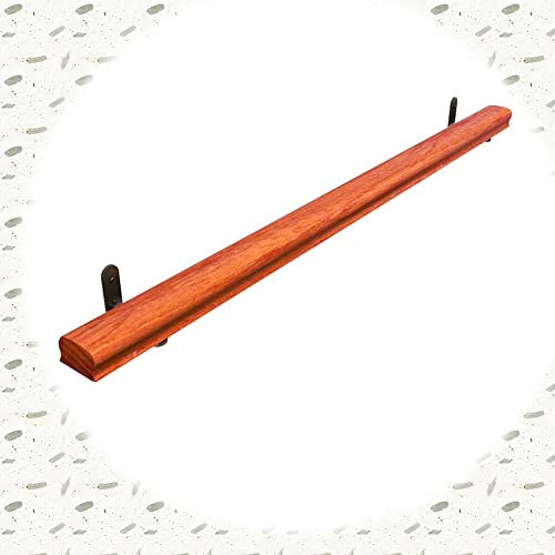 XFAK Handlauf Buche Treppengeländer Natürlich Massivholz Handlauf Für Außen Treppen Edelstahl Geländerhalterung Verdickt Haltegriff 180cm Länge (Size : 50CM/1.6FT)