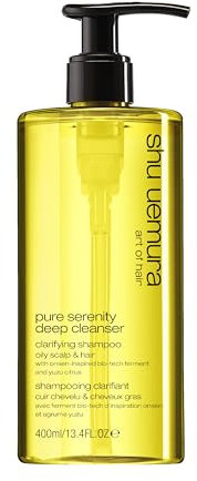 Shu Uemura Art of Hair, Shampoo Anti-Sebo Pure Serenity, Per Capelli Grassi, Azione Normalizzante, Con Fermenti Onsen e Yuzu, Deep Cleanser, 400 ml