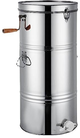 WRJAHCG 2 Rahmen Honigschleuder, 304 Edelstahl Manuelle Honey Extractor, mit Abdeckung aus Edelstahl und Handhaben, für Imker und Bienenzüchter Zubehö,2 Frame