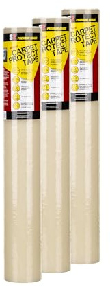 STICK2 Heavy Duty Carpet Protection Film Self Adhesive Carpet Protector Roll for Floors Rugs and Carpets Clear Protective Cover 600mm x 25m (Pack of 3)