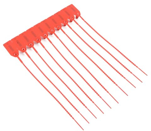 100PCS Plastic Tags, Security Seals Number Zip Ties Anti-Tamper | Security Seals Security Tags Pull Ties for Luggage, Fire Extinguisher, Lothes, Shoes, etc(U 006001 to U 006100) Red