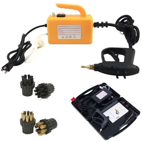 Nettoyeurs à vapeur haute pression 2600W nettoyage vapeur de voiture haute pression portable avec brosse, machine de nettoyage à vapeur électrique sans réservoir et robuste for meubles de salle de bai