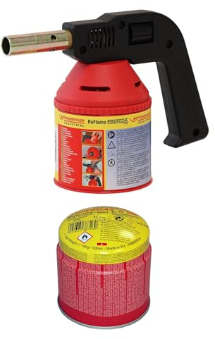 ROTHENBERGER Industrial Lötlampe Premium | löten | lötbrenner | bunsenbrenner | inkl. 1 C200 Supergas Stechgaskartusche