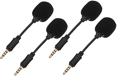 TOPPERFUN 4 Stück Rauschunterdrückungs Mikrofon mit Inline Design Gerichtetem Klang und Geschirmtem Kupferkabel für Handy Laptop Gesang und Aufnahme