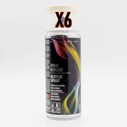 SIMPLETEK - 6 Stück Sprühfarbe Farbe Weiß Grau 400ml | Spraydose Grey White für Innen und Außen Universal