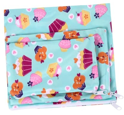 Didiseaon Fashionable Patterned Snack Bags Set of 3 Waterproof Pouches for Lunch Treat Candy Storage
