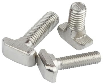 M5 M6 M8 T-Bolzen Aluminiumverbinder T-Kopfschrauben Schrauben for 20/30/40/45 Aluminiumprofile (Color : Silver, Size : 30s-M6x20 10pcs)