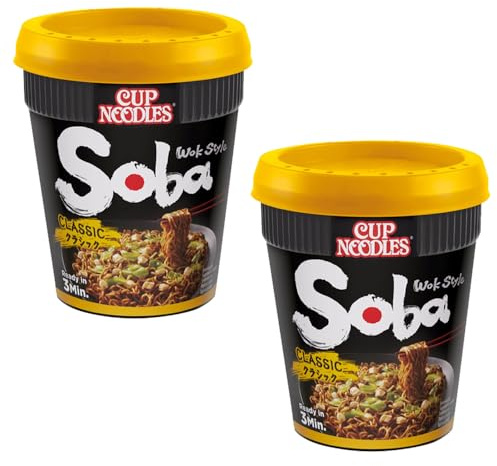 Soba Instant Wok Style Noodles Pot 90g - Instant Wheat Noodles (02 Pots, Classic)