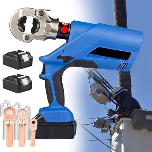 GLBMXDD Pinza per crimpare capicorda elettrici Idraulici, crimpatrice elettrica idraulica per Cavi, crimpatrice elettrica Ricaricabile per Cavi, per Rame e Alluminio