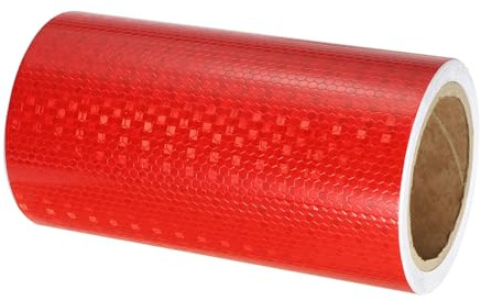 PATIKIL Ruban Réfléchissant Adhésif Rouge 1 Rouleau 20cm x 10 Mètres Ruban Adhésif Réfléchissant de Sécurité Imperméable et Haute Visibilité pour Camions, Remorques, Voitures