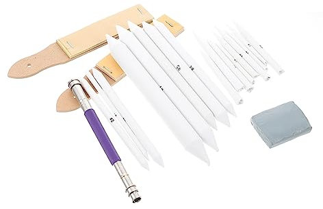 SEWOART Skizzenwerkzeug Mit Radiergummi-Extender Wischer Mit Blooming- Und Schwamm Skizzenzubehör Aus Papier Und Stahl Für Zeichnungen