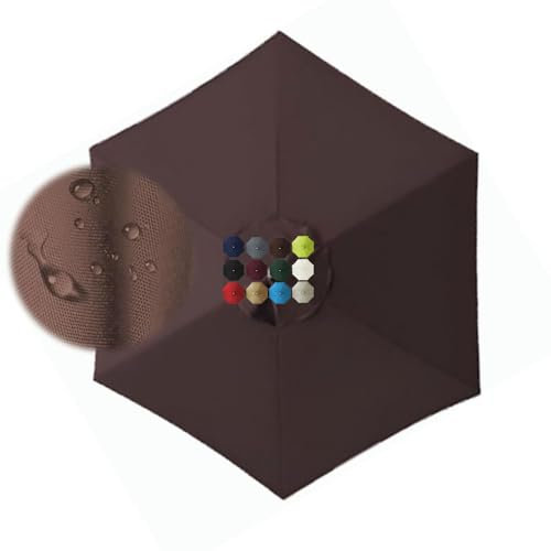 Miecoae Sonnenschirm Ersatzbezug 200cm 230cm 250cm 270cm 300cm Sonnenschirm Ersatzbezug 8 Streben 6 Streben, Bezug Ersatzbespannung, Ersatzdach für Terrassenschirm(90,3.0M 9.8FT/6 Ribs)