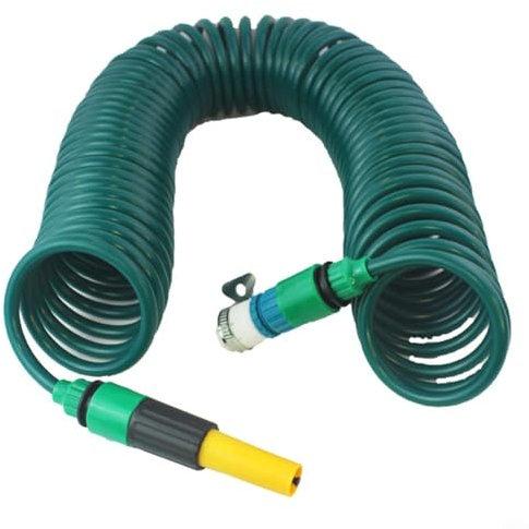 HEIBTENY Wasserpfeife, Gartenschläuche Design mit einziehbarer Spule, Schnellanschluss, 5M, 10M, 15M Flexible Kunststoff-Wasserleitung für Bewässerungs(5M)