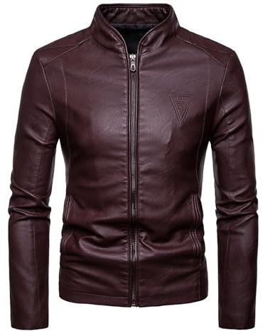 SRZYMJ Lederjacke Herren Rot Trenchcoat Herren Leder Funktionsjacke Herren Wasserdicht 3Xl Radjacke Herren Kapuzenpullover Für Herren Sweatshirt Jacke Herren 4XL Bomberjacke Herren Leder Schwarz