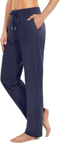 EUHOM Pantalon de jogging pour femme - Pantalon de sport long en coton - Pantalon de yoga pour femme - Pantalon confortable - Pantalon de loisirs - Pantalon droit - Pantalon de survêtement - Pantalon