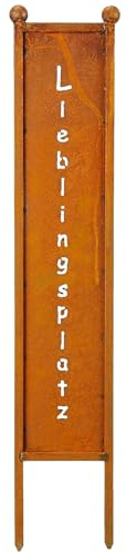 Lieblingsplatz Stele - Gartendeko zum Stecken in Rost 78cm groß Edelrost Blumenstecker