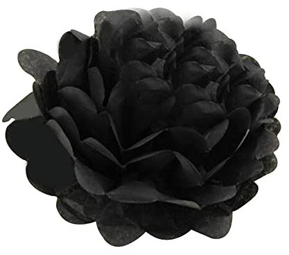 Anevous 30 Stück Deko Seidenpapier Pompons, Dekorpapier Pompoms, Papier Blumen Ball, Pom Poms Dekoration Blumenball für Hochzeit Brautparty Geburtstag Party Karneval,Schwarz