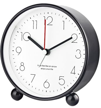 HMYCL Small Analogue Contemporary Bedside Alarm Clock for Kids Teenagers Gift Bedroom Decor, Portable Small Travel Bedside Clock, Analogue Clock for Bedroom, Home, Kitchen