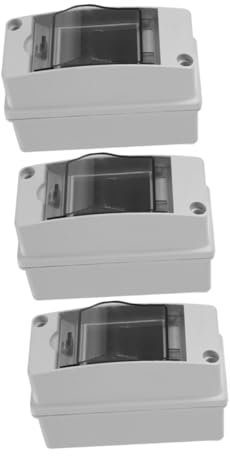 Uonlytech 3 Pezzi 2 Scatole Di Protezione Di Distribuzione Scatole Di Protezione Elettriche Per Esterni Copertura Dell'Interruttore Automatico Custodia Guida Din Contenitore Elettrico
