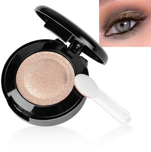 LOPHE Single Shimmer Eyeshadow, Pressed Fine Powder Eyeshadow, Highly Pigmented Longwear Blendable Eye Make up for Day&Night, Waterproof Comes with An Brush and A Small Mirror(Coffee Color)